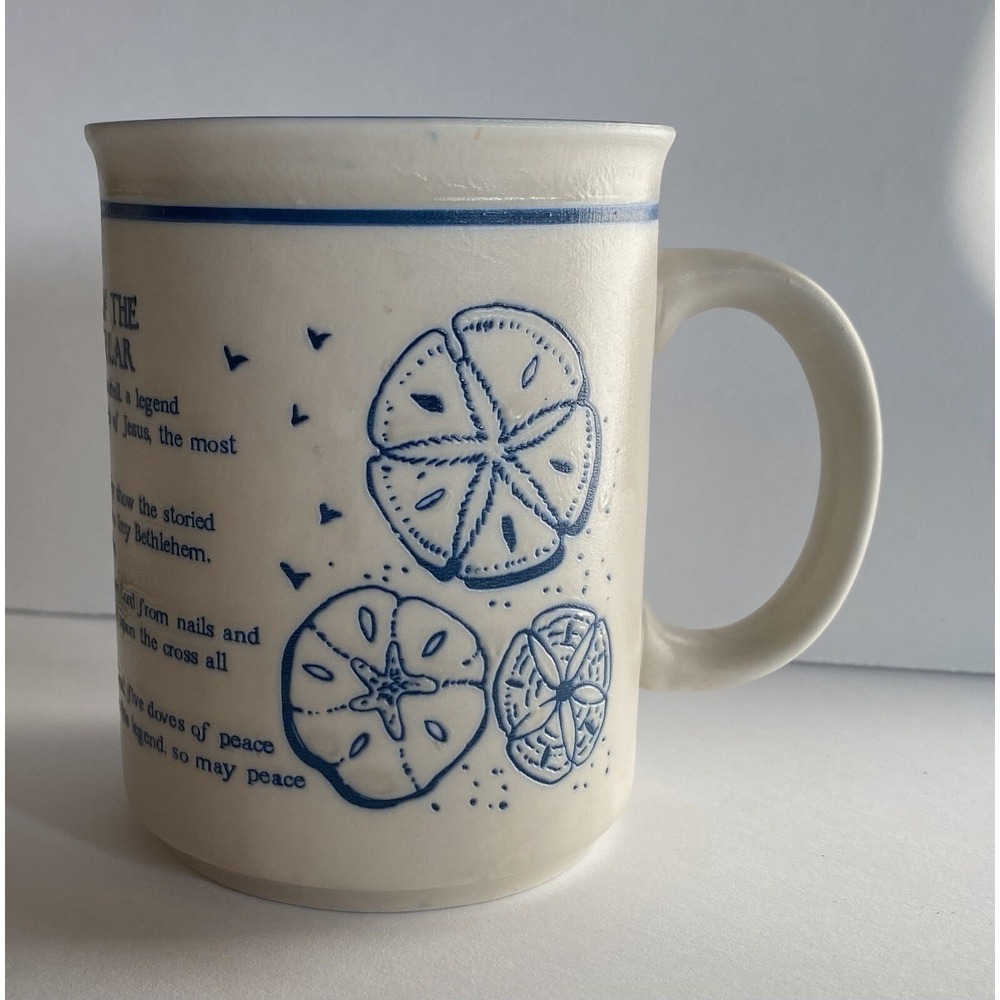 Legend of the Sand Dollar Mug Blue and Tan Blue interior